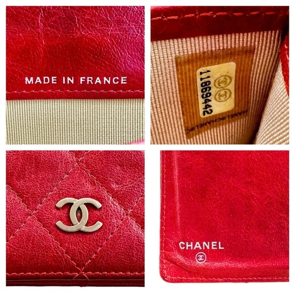 Authentic CHANEL Red Quilted Lambskin Leather Long Wallet With Authenticity Card - Picture 2 of 15